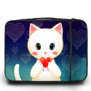 Pochette Ordinateur 15 Pouces </br> Coeur de Chat